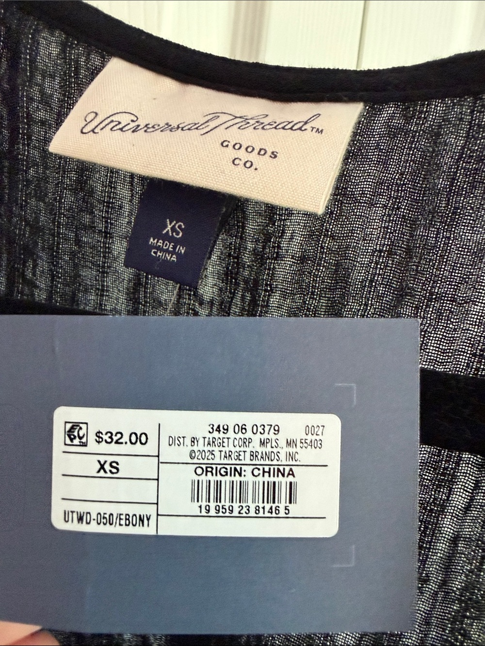 Black V-Neck Tie-Waist gauzy Dress - Picture 3 of 4